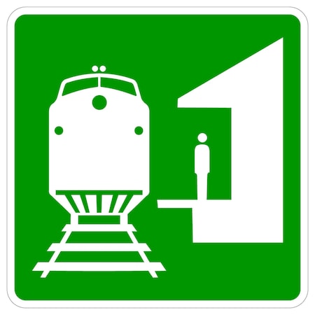 Sign Solutions Usa Train Station (Symbol), Aluminum, 24 in x 24 in DUS08HWT2424I3-7